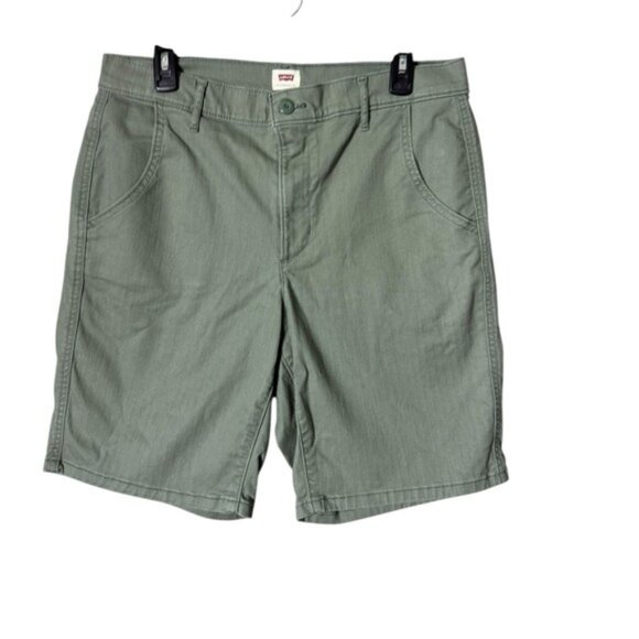 Levi’s Women’s Bermuda Shorts Size 30 Festival Hi-Rise Army Green Classic Modest - Picture 2 of 12